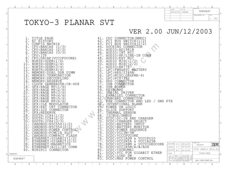 联想  Lenovo X31 SCH电路原理图