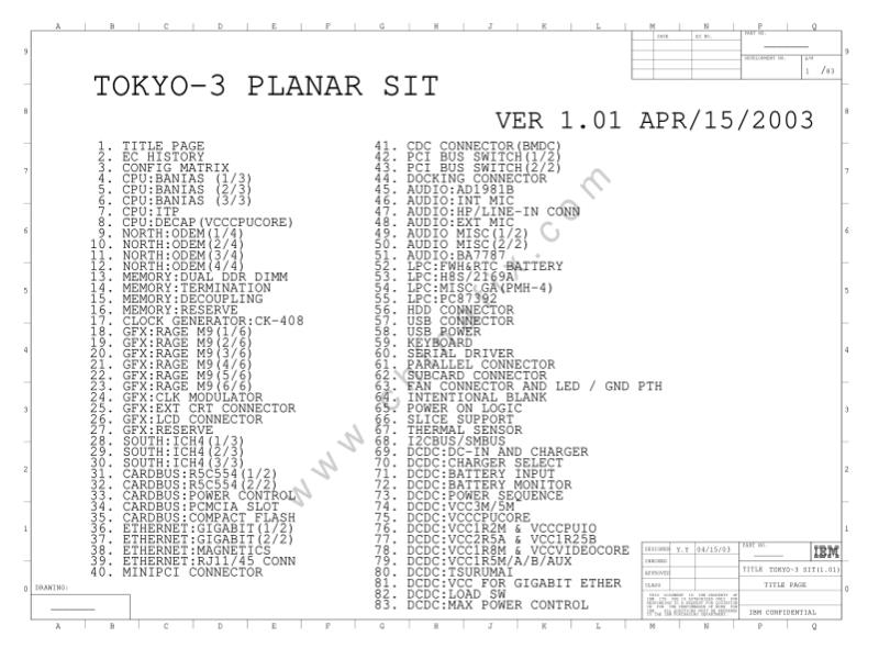 联想  Lenovo X32 tok3sit 101 SCH电路原理图