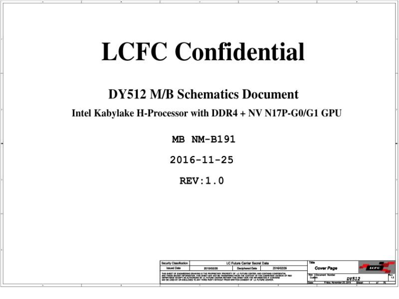 联想  Lenovo Y520-15IKBN NM-B191 Y520 MB N17P SVT 20161125-1430 SCH电路原理图