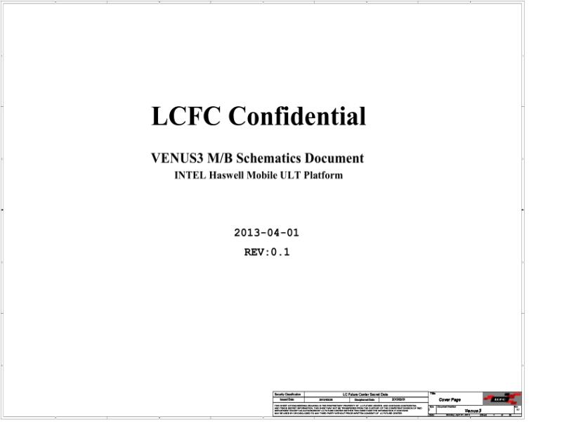 联想  Lenovo YOGA 11S Yoga 11s LCFC NM-A191 Venus3 NM-A191 SCH电路原理图