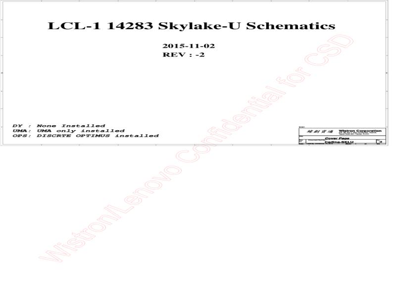 联想  Lenovo YOGA 460 LCL-1 14283-2 MB SCH电路原理图
