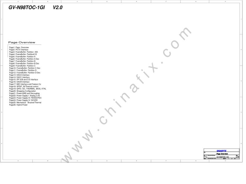 技嘉 显卡  GV N98TOC 1GI 20 PVT 电路图